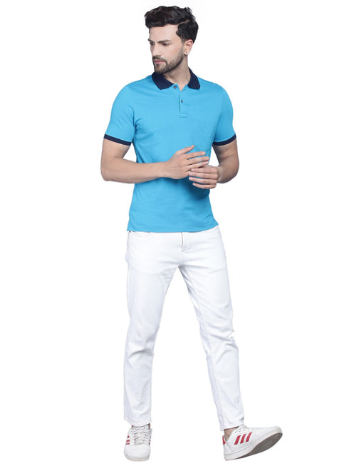 Mens Half Sleeve Solid Colour Polo T shirt with Collar