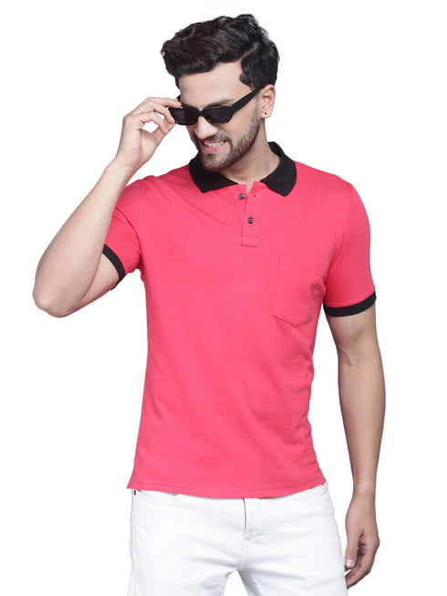 Mens Half Sleeve Solid Colour Polo T shirt with Collar
