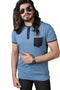 Mens Half Sleeve Printed Polo T shirt with Collar