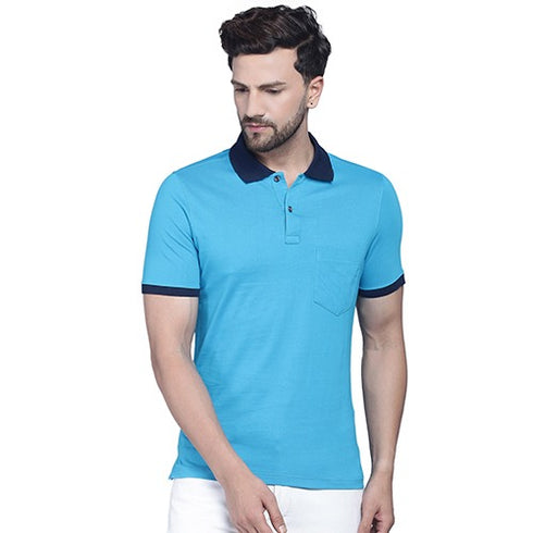 Mens Half Sleeve Solid Colour Polo T shirt with Collar