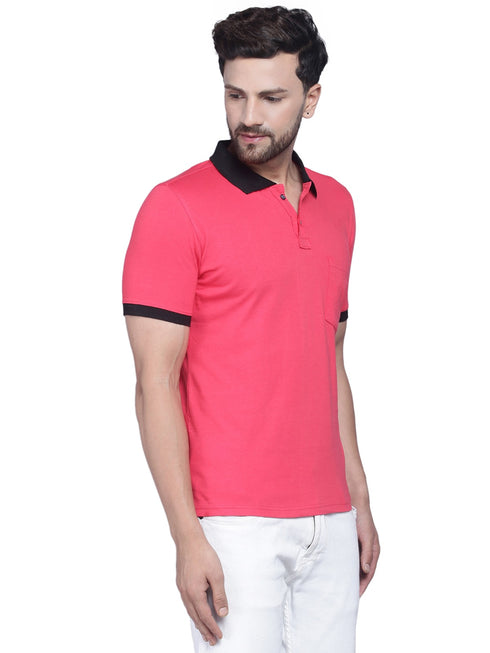 Mens Half Sleeve Solid Colour Polo T shirt with Collar