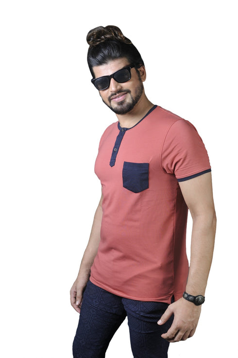 Mens Half Sleeve Printed Polo T shirt with Collar