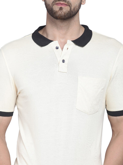 Mens Half Sleeve Solid Colour Polo T shirt with Collar