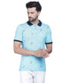 Mens Half Sleeve Printed Polo T shirt with Collar