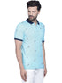 Mens Half Sleeve Printed Polo T shirt with Collar