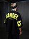 Men's Back Printed Los Angel Oversized Black T-shirt