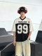 THALASI Men's Oversized V-Neck Graphic T-Shirt | Black & White Streetwear