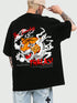 Tiger Back Printed Black Oversized T shirts for Men