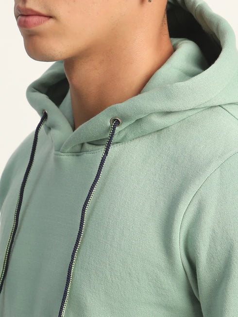 Green Solid Plain Hoodie for Men – Embrace Comfort and Style