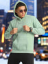 Green Solid Plain Hoodie for Men – Embrace Comfort and Style