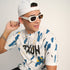 Abstract Print : Oversized Baggy All Over Printed White, Blue Tshirts for Men & Boys