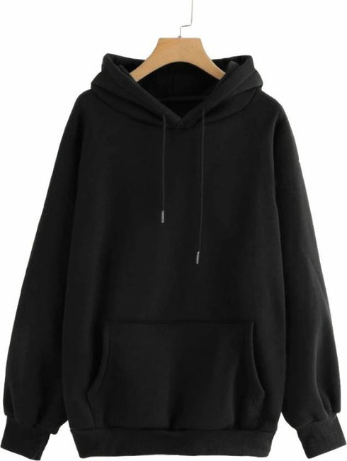 Black Solid Plain Hoodie for Men – Embrace Comfort and Style