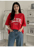 Women Believe Red  Aesthetic Oversized T shirts for Women