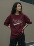 Oversized TK THALASI Maroon Drop Shoulder Stylish T shirts For Women Girls