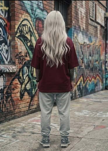 Oversized GOD VIBES Maroon Drop Shoulder Stylish T shirts For Women Girls