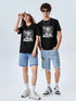 Oversized Black Naruto Anime Printed Couple T shirts