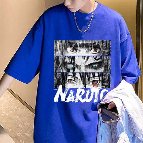 Oversized Naruto Tee: Black, Loose Fit, Anime Graphic