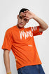 Orange Korean Back Print Oversized T Shirts for Men