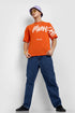 Orange Korean Back Print Oversized T Shirts for Men