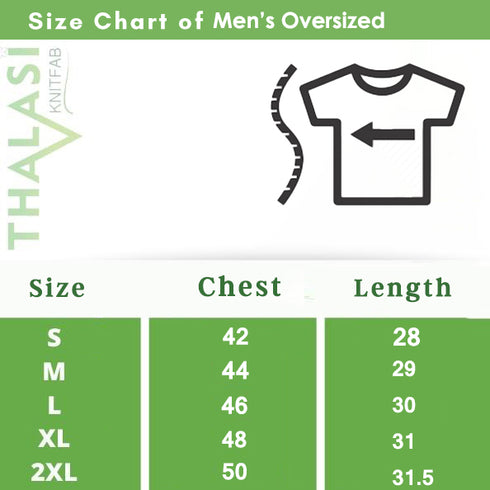Thalasi Summer Cotton Beach Back Printed Oversized Tshirt for Men