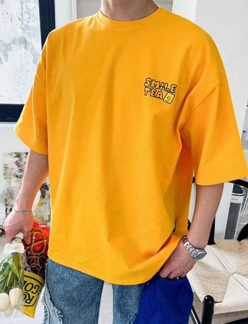 Korean Back Printed White Oversized T shirts for Men