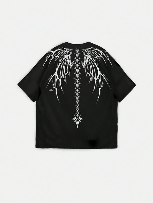 THALASI Men Cotton Wings Printed Aesthetic Oversized Tshirt for Men