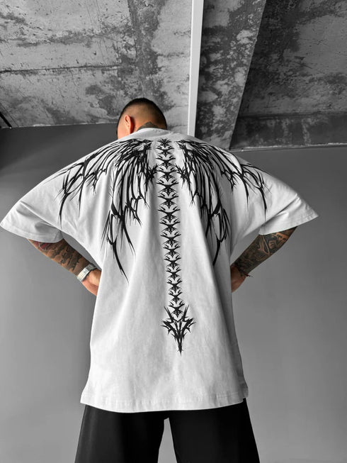 THALASI Men Cotton Wings Printed Aesthetic Oversized Tshirt for Men