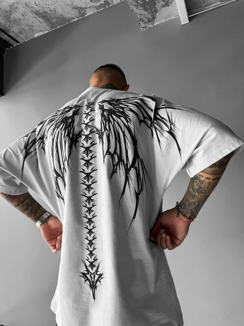 THALASI Men Cotton Wings Printed Aesthetic Oversized Tshirt for Men