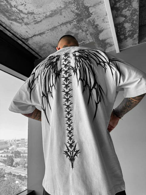 THALASI Men Cotton Wings Printed Aesthetic Oversized Tshirt for Men