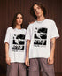 Oversized White Anime Printed Couple T shirts