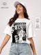Poindexter Design: Women Oversized Anime White T-shirt