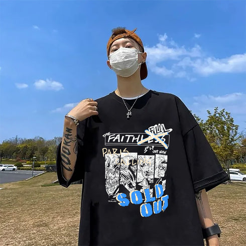 Buy THALASI Oversized T Shirt for Men Korean Style Boho Vibes Trendy Comfort THALASI KNITFAB