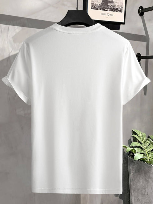 Men's Oversized White T-Shirt with Cartoon Print