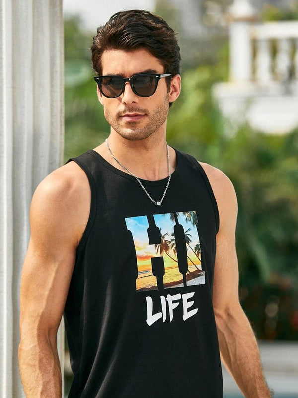 Men's Hi-Life Black Beach Vest for Men