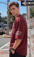 THALASI Men Cotton PIPING Printed Aesthetic Oversized Tshirt for Men