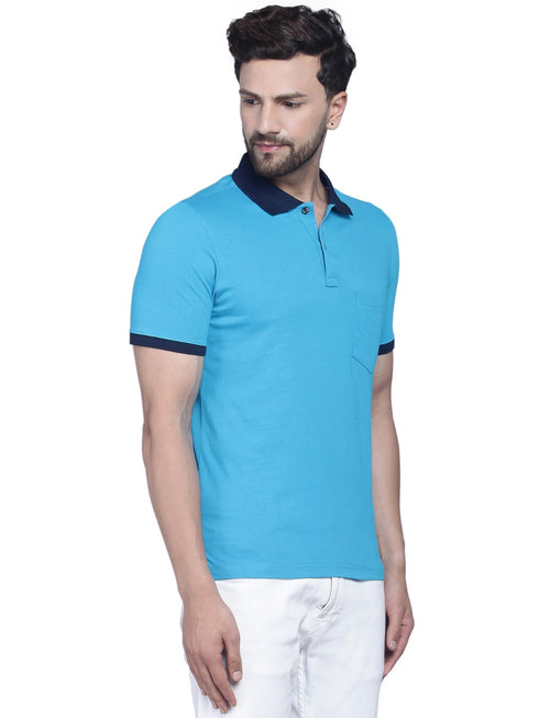 Mens Half Sleeve Solid Colour Polo T shirt with Collar