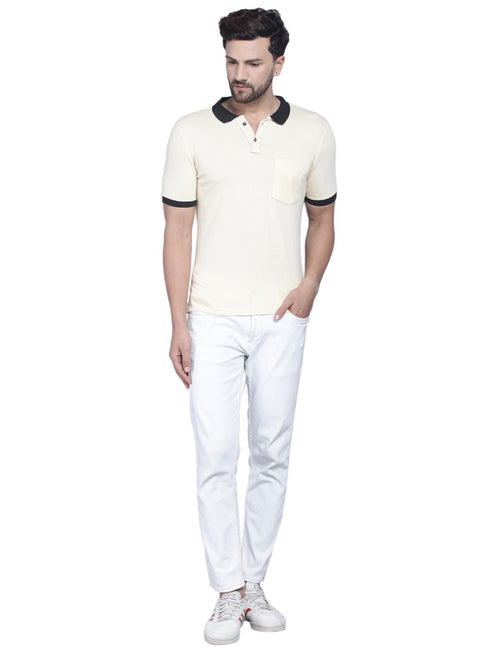 Mens Half Sleeve Solid Colour Polo T shirt with Collar